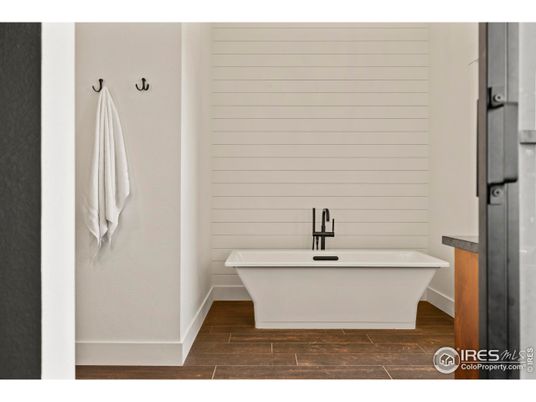 Bathroom, Free Standing Baths, Interior, Wood Texture Flooring