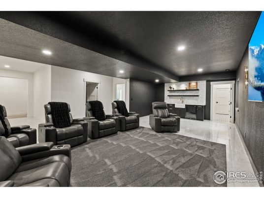 Home Theatre Room, Fireplace, Interior, Recessed Lighting, Theatre Room