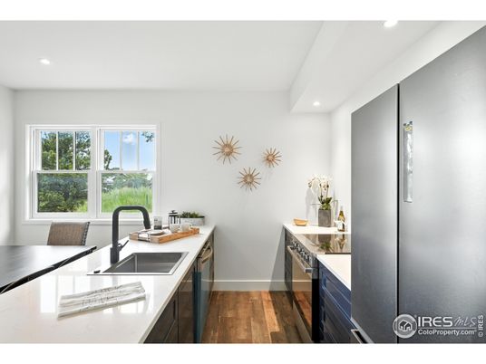 Interior, Kitchen, Recessed Lighting, Wood Texture Flooring
