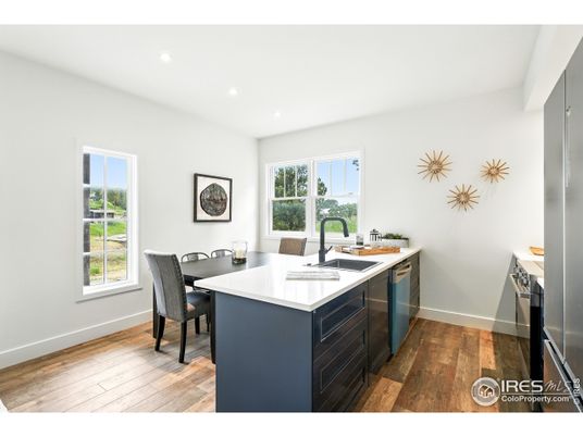 Interior, Kitchen, Recessed Lighting, Wood Texture Flooring