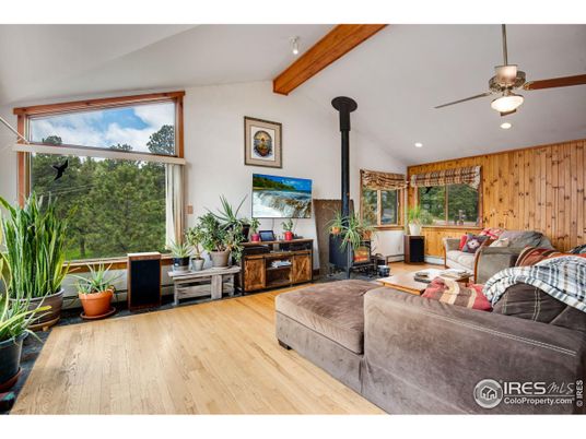 Fireplace, Interior, Living room, Recessed Lighting, Wooden Beams, Wood Texture Flooring