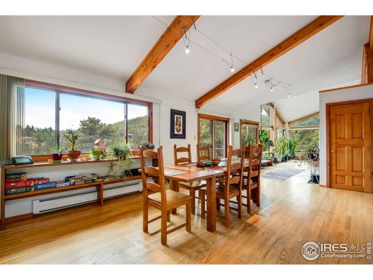 Dining room, Interior, Wooden Beams, Wood Texture Flooring