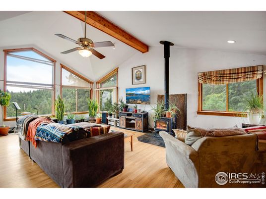 Fireplace, Interior, Living room, Recessed Lighting, Wooden Beams, Wood Texture Flooring