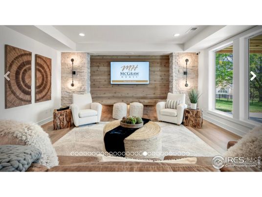 Interior, Living room, Recessed Lighting, Stone Walls, Wood Texture Flooring, Wooden Walls