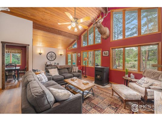 Dining room, Fireplace, Interior, Living room, Wooden Ceilings, Wood Texture Flooring