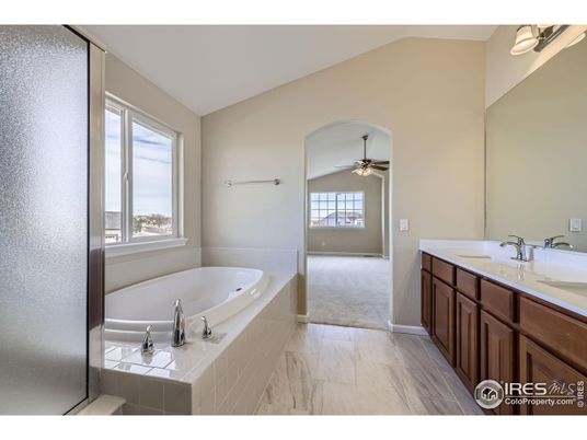 Bathroom, Dual Sink Vanities, Interior, Wood Texture Flooring