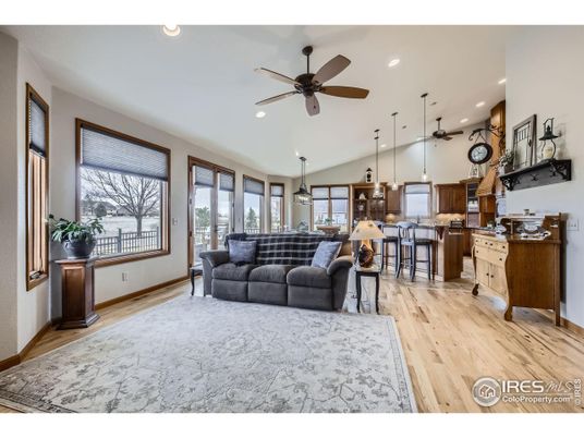 Interior, Kitchen, Living room, Pendant Lights, Recessed Lighting, Wood Texture Flooring