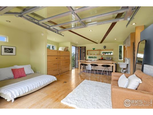 Interior, Kitchen, Living room, Recessed Lighting, Wooden Beams, Wood Texture Flooring