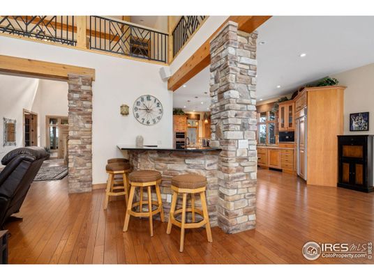 Interior, Kitchen, Recessed Lighting, Wooden Beams, Wood Texture Flooring
