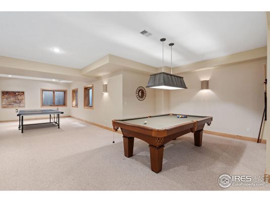Billiard Table, Game Room, Interior, Pendant Lights, Recessed Lighting