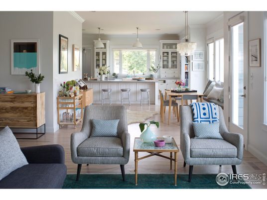 Dining room, Interior, Living room, Pendant Lights, Wood Texture Flooring