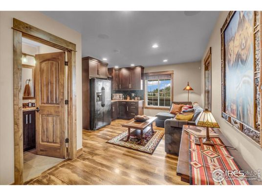 Interior, Kitchen, Living room, Recessed Lighting, Wood Texture Flooring