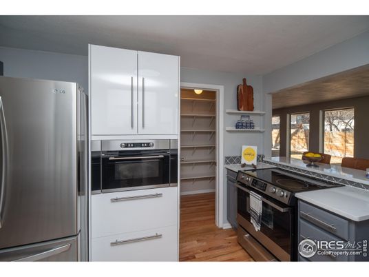 Interior, Kitchen, Stainless Steel Appliances, Wood Texture Flooring