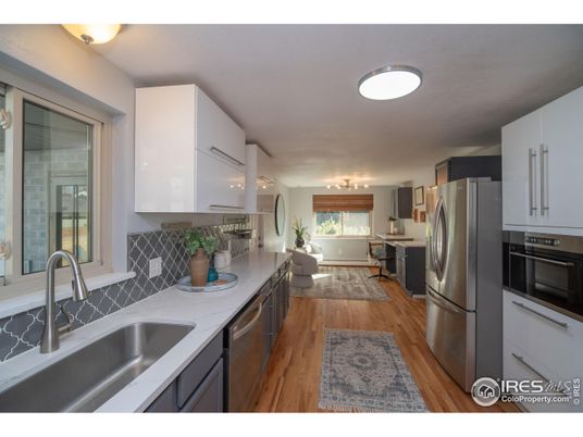 Interior, Kitchen, Stainless Steel Appliances, Wood Texture Flooring
