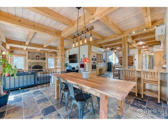 Fireplace, Interior, Kitchen, Pendant Lights, Wooden Beams, Wooden Ceilings