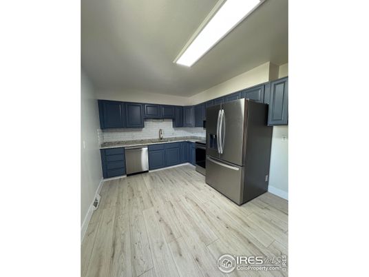 Interior, Kitchen, Stainless Steel Appliances, Wood Texture Flooring