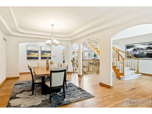 Chandelier, Dining room, Interior, Wood Texture Flooring