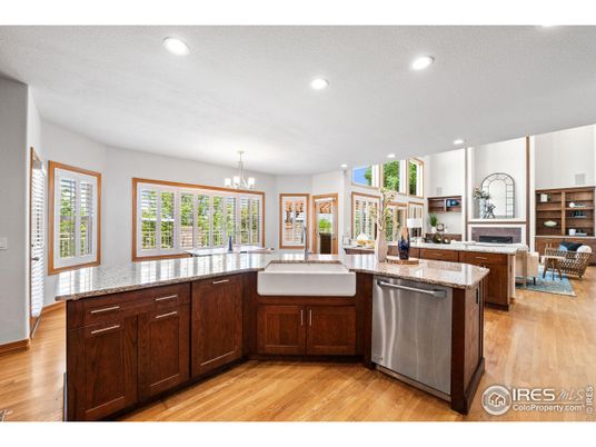 Chandelier, Interior, Kitchen, Recessed Lighting, Wood Texture Flooring