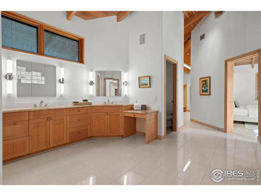 Bathroom, Dual Sink Vanities, Interior, Wooden Beams, Wooden Ceilings