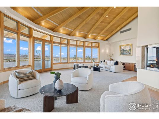 Fireplace, Interior, Living room, Water, Wooden Beams, Wooden Ceilings, Wood Texture Flooring