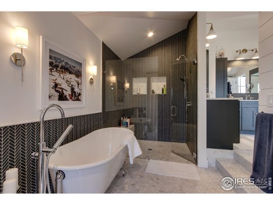 Bathroom, Dual Sink Vanities, Free Standing Baths, Glass Shower, Interior, Recessed Lighting