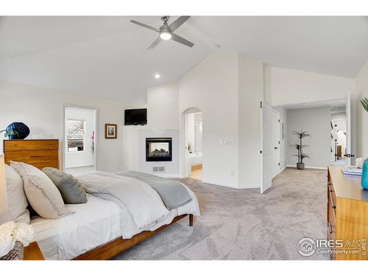 Bedroom, Fireplace, Interior, Recessed Lighting