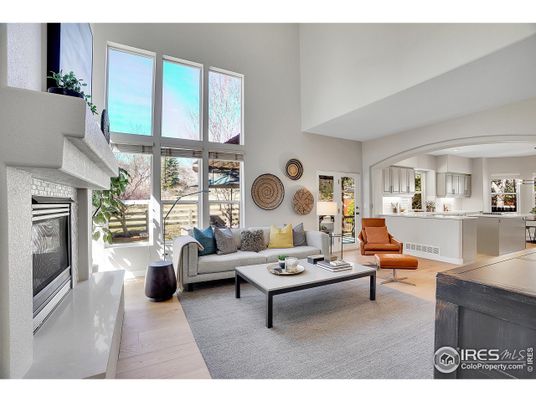 Fireplace, Interior, Kitchen, Living room, Wood Texture Flooring