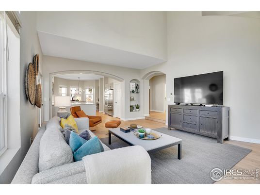 Interior, Living room, Pendant Lights, Wood Texture Flooring