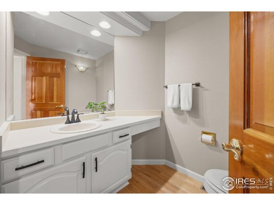 Bathroom, Interior, Recessed Lighting, Wood Texture Flooring