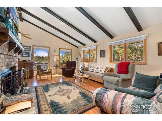 Fireplace, Interior, Living room, Wooden Beams, Wood Texture Flooring
