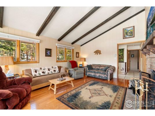 Fireplace, Interior, Living room, Wooden Beams, Wood Texture Flooring