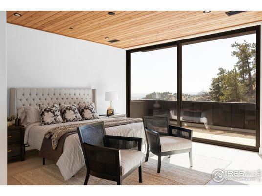 Bedroom, Interior, Recessed Lighting, Wooden Ceilings, Wood Texture Flooring