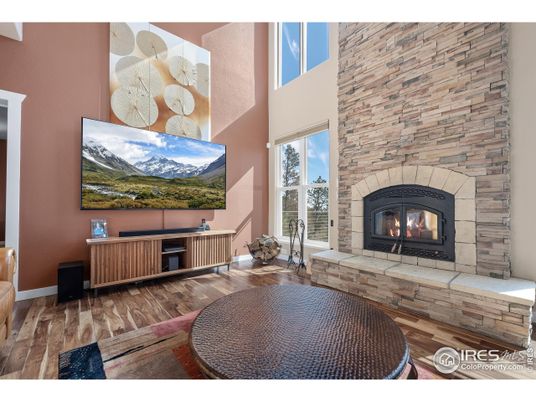Fireplace, Interior, Stone Walls, Wood Texture Flooring