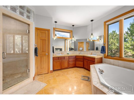 Bathroom, Glass Shower, Interior, Pendant Lights