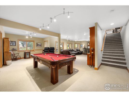 Billiard Table, Game Room, Interior, Recessed Lighting