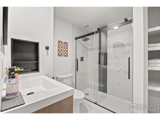 Bathroom, Glass Shower, Interior, Marble Walls