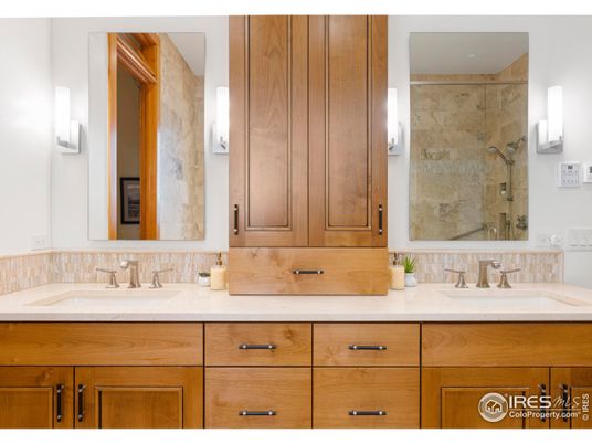 Bathroom, Dual Sink Vanities, Glass Shower, Interior