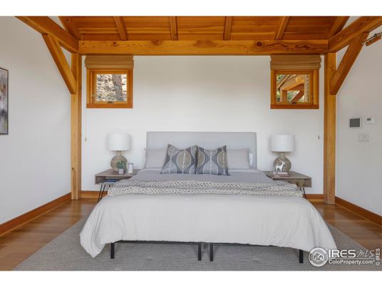 Bedroom, Interior, Wooden Beams, Wooden Ceilings, Wood Texture Flooring