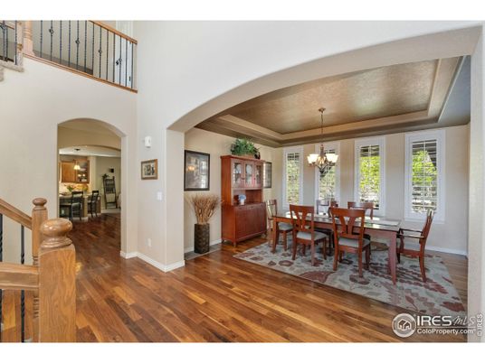 Chandelier, Dining room, Interior, Wood Texture Flooring