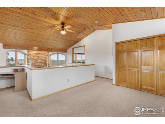 Empty room, Interior, Recessed Lighting, Stone Walls, Wooden Beams, Wooden Ceilings