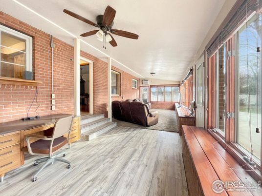 Home Office, Interior, Stone Walls, Wood Texture Flooring