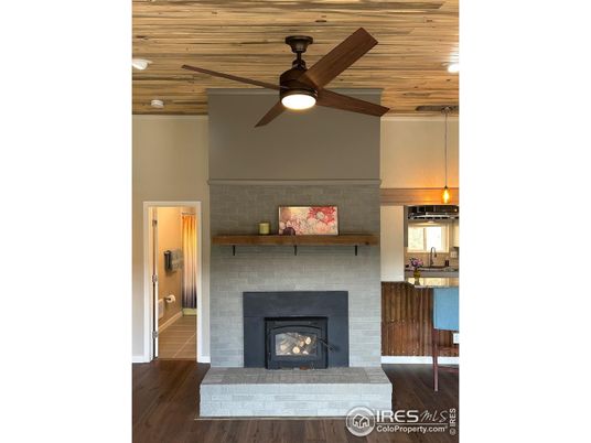 Fireplace, Interior, Pendant Lights, Wooden Ceilings, Wood Texture Flooring