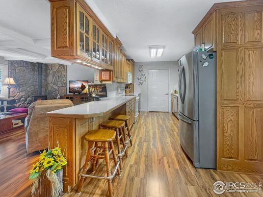 Interior, Kitchen, Stone Walls, Wood Texture Flooring