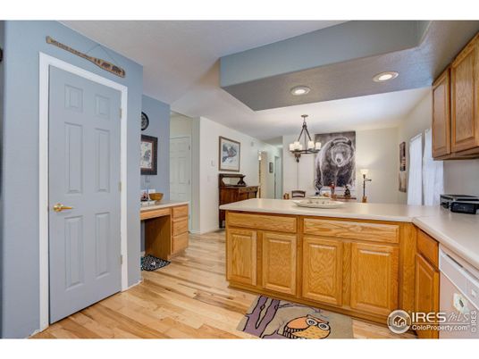 Chandelier, Interior, Kitchen, Recessed Lighting, Wood Texture Flooring