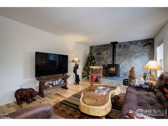 Fireplace, Interior, Living room, Stone Walls, Wood Texture Flooring