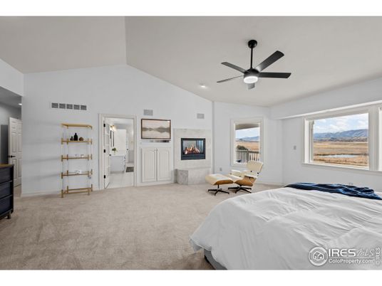 Bedroom, Fireplace, Interior