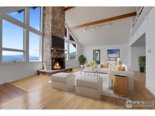 Fireplace, Interior, Living room, Wooden Beams, Wood Texture Flooring