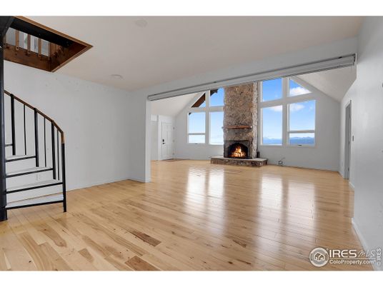 Empty room, Fireplace, Interior, Wood Texture Flooring