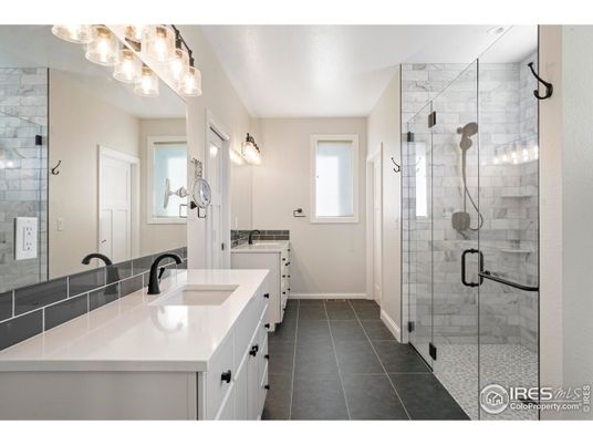 Bathroom, Dual Sink Vanities, Glass Shower, Interior