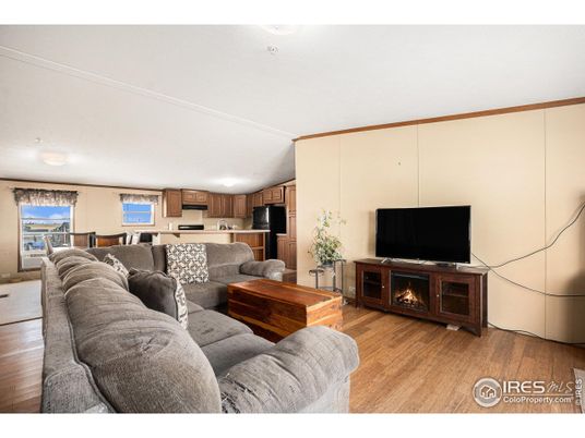 Interior, Kitchen, Living room, Stainless Steel Appliances, Wood Texture Flooring
